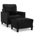 vidaXL Sofa Chair with Footstool Black 23.6 Faux Leather - Black