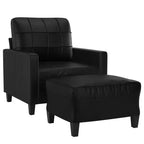 vidaXL Fauteuil avec Repose-pieds Noir 23,6 Similicuir - Noir