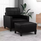 vidaXL Fauteuil avec Repose-pieds Noir 23,6 Similicuir - Noir