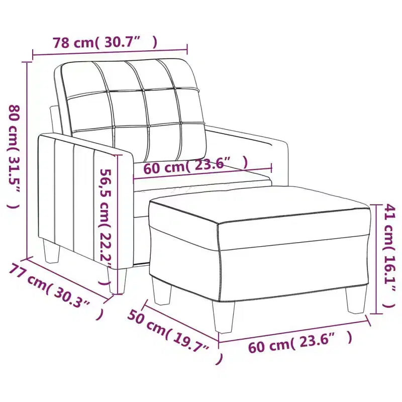 vidaXL Fauteuil avec Repose-pieds Noir 23,6 Similicuir - Noir