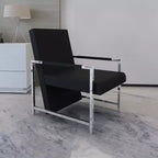 vidaXL Fauteuil cube en similicuir noir