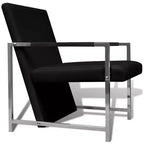vidaXL Fauteuil cube en similicuir noir