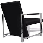 vidaXL Fauteuil cube en similicuir noir