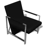 vidaXL Fauteuil cube en similicuir noir