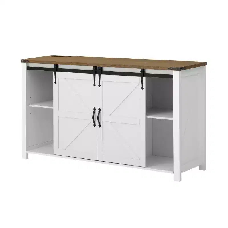 Buffet de ferme 55" avec portes coulissantes, Meuble de rangement pour Salle à manger, Cuisine ou Salon-Panipeachy
