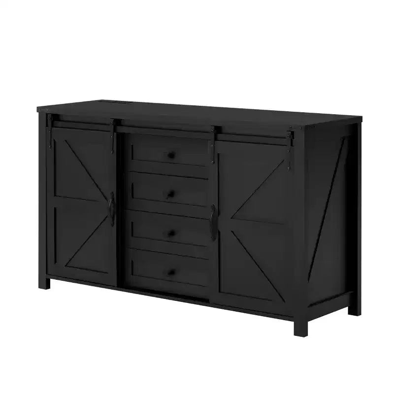 Buffet de ferme 55" avec portes coulissantes, Meuble de rangement pour Salle à manger, Cuisine ou Salon-Panipeachy