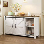 Buffet de ferme 55" avec portes coulissantes, Meuble de rangement pour Salle à manger, Cuisine ou Salon-Panipeachy