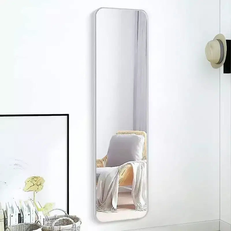 TUYOHW Rectangle Full Length Mirror,47x14'' Wall-Mounted Shatterproof Mirror with Aluminum Frame,Door Mirror Suitable for Modern Home Decor