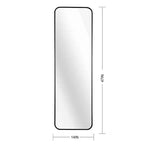 TUYOHW Rectangle Full Length Mirror,47x14'' Wall-Mounted Shatterproof Mirror with Aluminum Frame,Door Mirror Suitable for Modern Home Decor
