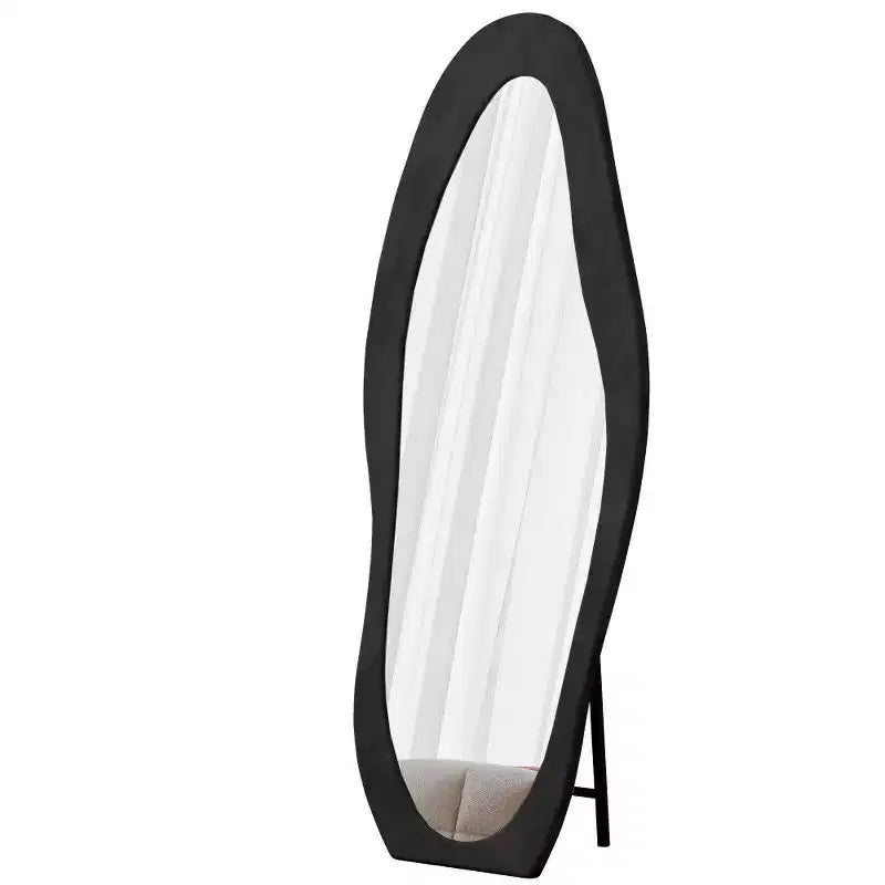 TUYOHW Miroir psyché 63x24 pouces, Cadre ondulé enveloppé de flanelle, sur pied ou mural pour chambre et salon