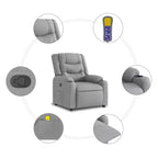 vidaXL Fauteuil inclinable de massage - Gris foncé manuel à dossier rabattable