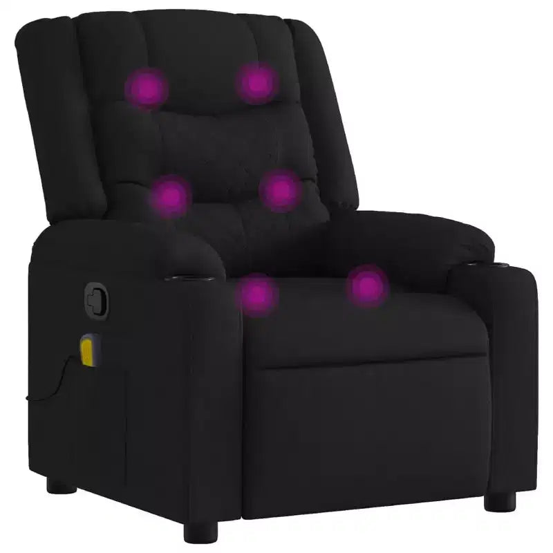 vidaXL Fauteuil inclinable de massage - Gris foncé manuel à dossier rabattable
