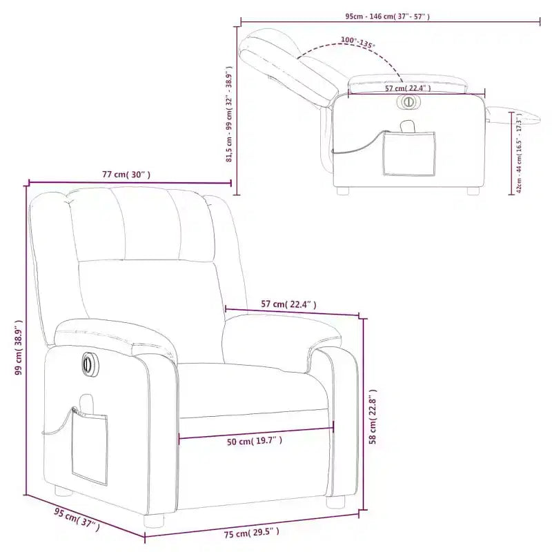 vidaXL Fauteuil inclinable de massage électrique