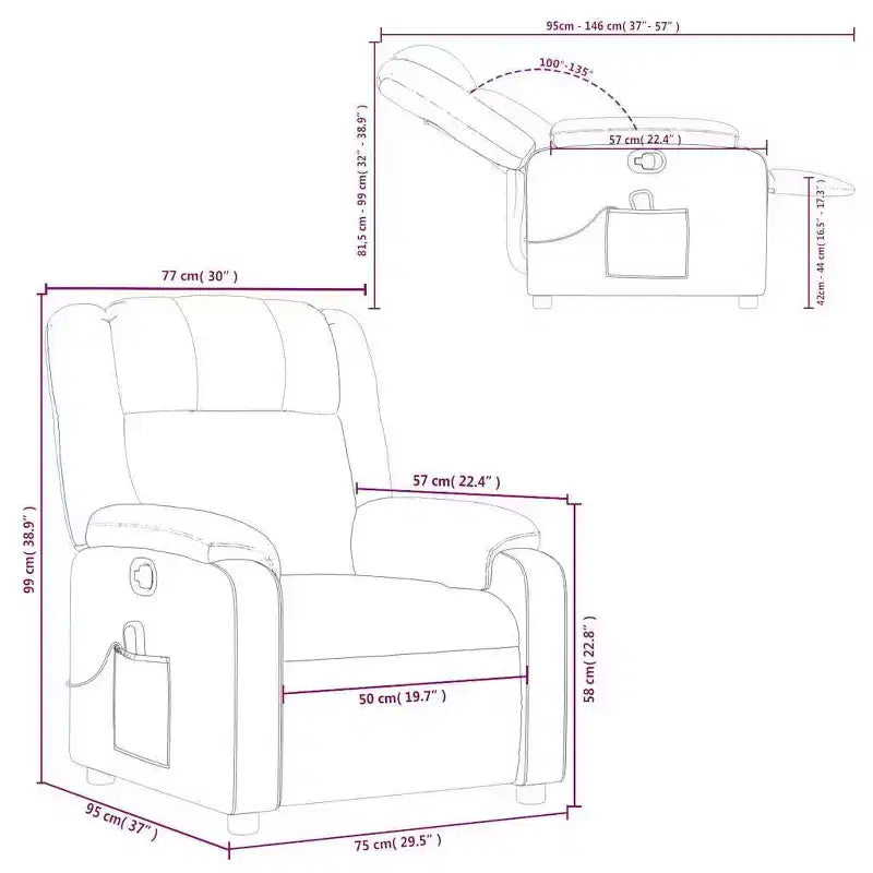 vidaXL Fauteuil inclinable de massage électrique