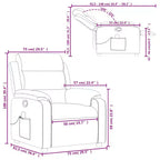 vidaXL Fauteuil inclinable de massage Gris clair Polyester Individuel