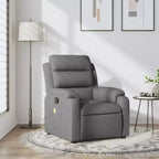 vidaXL Fauteuil inclinable de massage Gris clair Polyester Individuel
