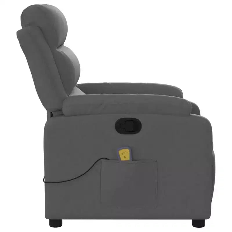 vidaXL Fauteuil inclinable de massage Gris clair Polyester Individuel