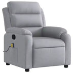 vidaXL Fauteuil inclinable de massage Gris clair Polyester Individuel