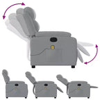 vidaXL Fauteuil inclinable de massage Gris clair Polyester Individuel