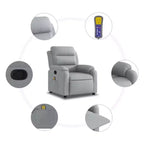 vidaXL Fauteuil inclinable de massage Gris clair Polyester Individuel