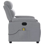 vidaXL Fauteuil inclinable de massage Gris clair Polyester Individuel