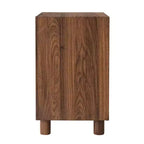 Table de chevet large Mid-Century Modern avec station de recharge, 2 tiroirs et détails arqués, pour chambre ou salon - Panipeachy