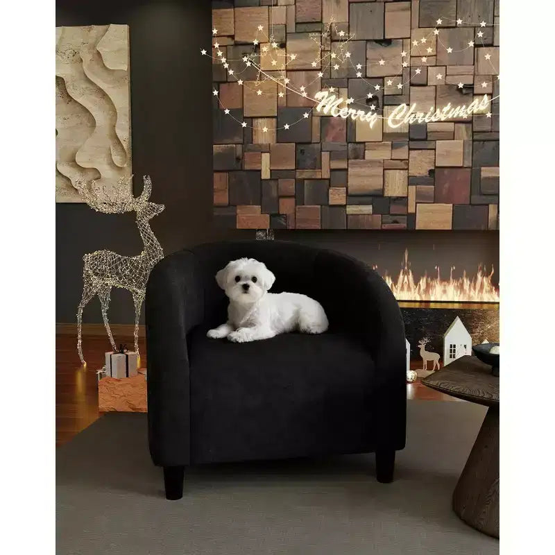 Ensemble de 2 fauteuils d'appoint pour salon, fauteuil club de style tonneau avec siège rembourré doux et pieds robustes pour chambre à coucher, salle d'attente, chaises de réception