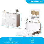 Lit escamotable Queen Size Mjkone avec rangement et recharge, matelas en option