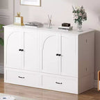 Lit escamotable Queen Size Mjkone avec rangement et recharge, matelas en option