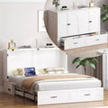 Mjkone Queen Size Murphy Bed Chest with Storage & Charging,Optional Mattress