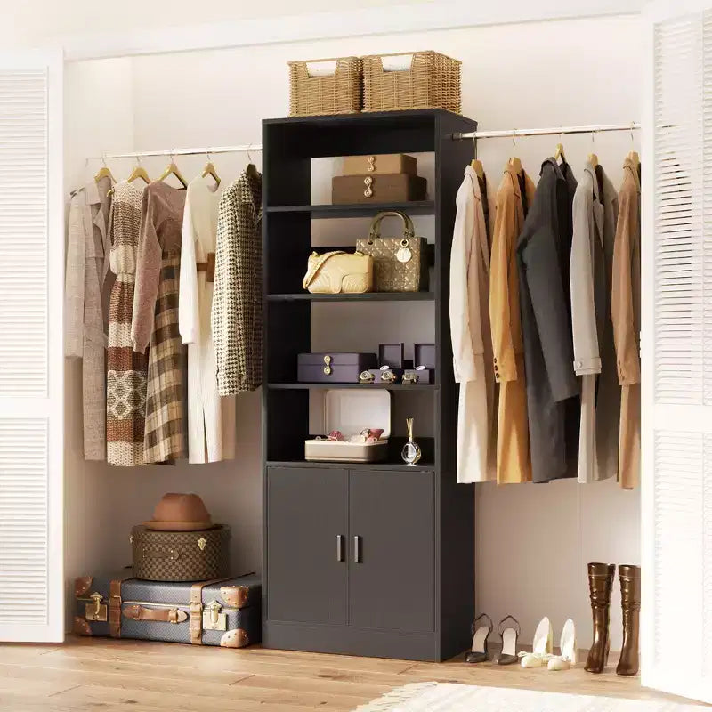 Besiost 25 - Système de rangement avec armoires 103, organisateur de placard mural