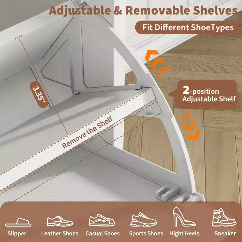 Meuble de rangement pour chaussures Garvee avec 4 tiroirs basculants, meuble de rangement pour chaussures, meuble à chaussures en bois autoportant pour entrée, couloir, hall d'entrée