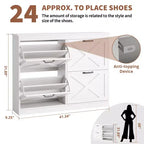 Meuble de rangement pour chaussures Garvee avec 4 tiroirs basculants, meuble de rangement pour chaussures, meuble à chaussures en bois autoportant pour entrée, couloir, hall d'entrée