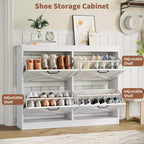 Meuble de rangement pour chaussures Garvee avec 4 tiroirs basculants, meuble de rangement pour chaussures, meuble à chaussures en bois autoportant pour entrée, couloir, hall d'entrée