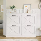 Meuble de rangement pour chaussures Garvee avec 4 tiroirs basculants, meuble de rangement pour chaussures, meuble à chaussures en bois autoportant pour entrée, couloir, hall d'entrée
