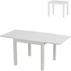 Table à Manger Extensible 80-160 cm avec Cadre à Lattes en Aluminium, 4-6 Personnes, Rectangulaire, pour Véranda