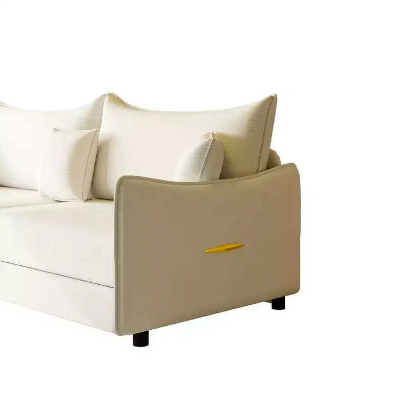 Canapé 3 places moderne en velours Whisen 81.9, Canapé-lit escamotable King Size, Canapé-lit convertible 3-en-1 avec 3 oreillers