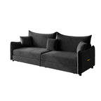 Canapé 3 places moderne en velours Whisen 81.9, Canapé-lit escamotable King Size, Canapé-lit convertible 3-en-1 avec 3 oreillers