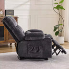 Fauteuil inclinable Clihome Dual Motor Large Power Lift, Fauteuil releveur plat avec massage lombaire et chaleur, Grand fauteuil releveur pour personnes de grande taille, Porte-gobelets