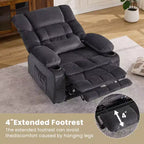 Fauteuil inclinable Clihome Dual Motor Large Power Lift, Fauteuil releveur plat avec massage lombaire et chaleur, Grand fauteuil releveur pour personnes de grande taille, Porte-gobelets