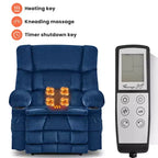 Fauteuil inclinable Clihome Dual Motor Large Power Lift, Fauteuil releveur plat avec massage lombaire et chaleur, Grand fauteuil releveur pour personnes de grande taille, Porte-gobelets