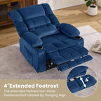 Fauteuil inclinable Clihome Dual Motor Large Power Lift, Fauteuil releveur plat avec massage lombaire et chaleur, Grand fauteuil releveur pour personnes de grande taille, Porte-gobelets