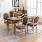 Modern Mid Century French Design Upholstered Dining Chairs - Set of 2, Solid Wood Frame, Ideal for Kitchen, Dining Room, Living Room Dark Gray