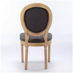 Chaises de salle à manger capitonnées design français moderne milieu de siècle - Lot de 2, Structure en bois massif, Idéales pour la cuisine, la salle à manger, le salon Gris foncé