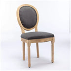 Chaises de salle à manger capitonnées design français moderne milieu de siècle - Lot de 2, Structure en bois massif, Idéales pour la cuisine, la salle à manger, le salon Gris foncé