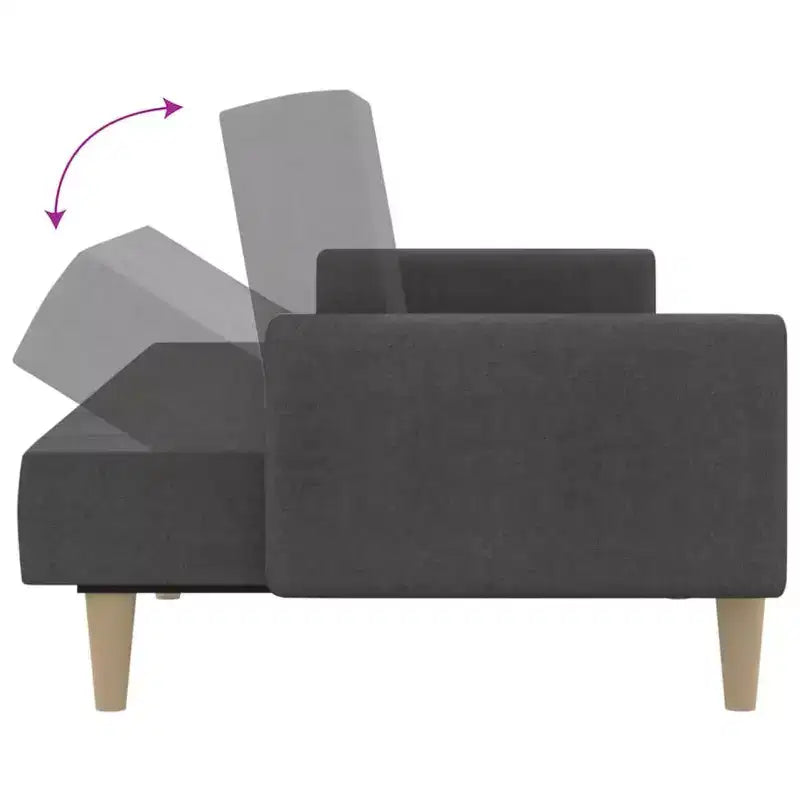 vidaXL Canapé convertible 2 places causeuse rembourrée en tissu