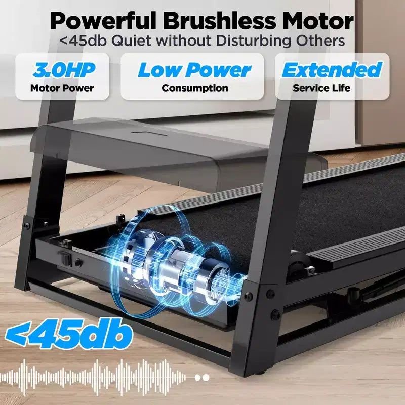 Tapis de course électrique pliable 3,5 CV avec haut-parleur Bluetooth