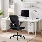 Garvee Office Chair with Adjustable Lumbar and Headrest,Flip-Up Armrests,Black Ergonomic High Back Swivel Chair for Home Office,Gaming Black