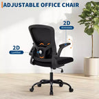 Garvee Office Chair with Adjustable Lumbar and Headrest,Flip-Up Armrests,Black Ergonomic High Back Swivel Chair for Home Office,Gaming Black