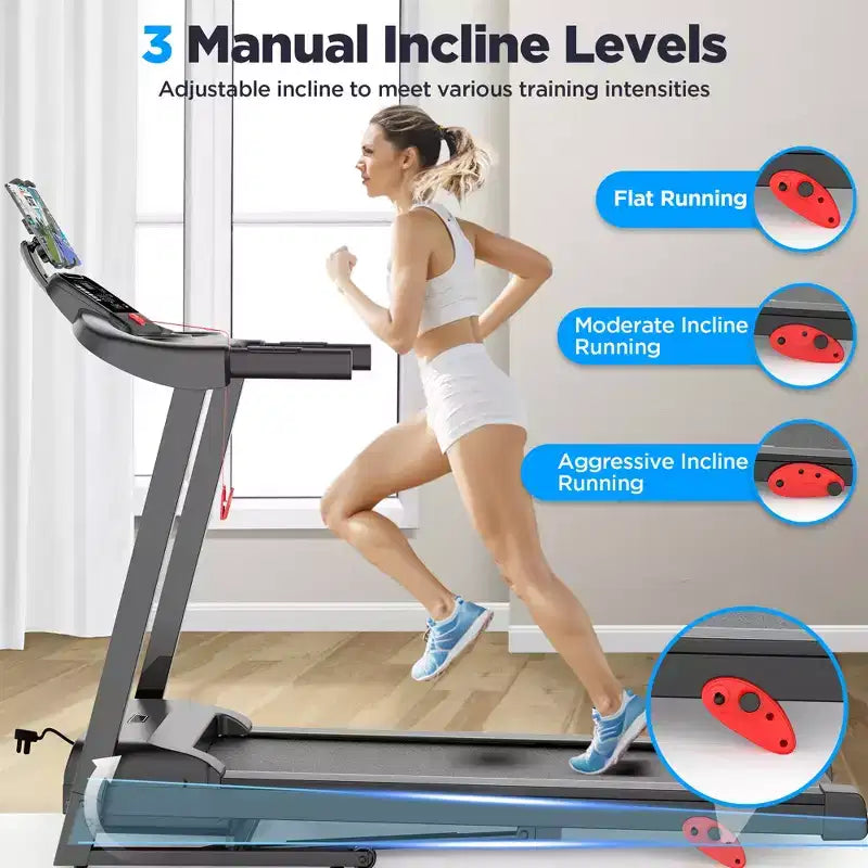 Tapis roulant pliable portable en liquidation, tapis de course compact pliable de 2,75 CV pour le bureau à domicile, tapis de course et de marche avec écran LED pour l'exercice